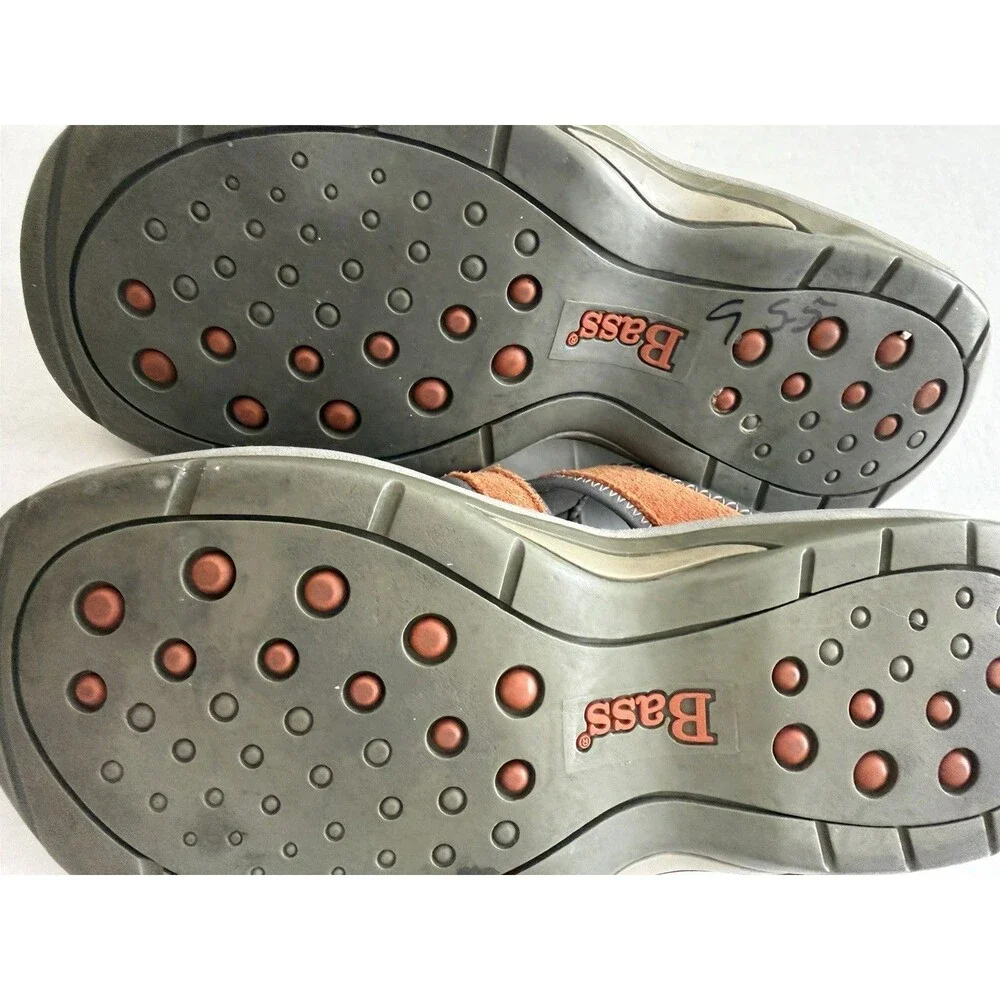 Bass Sporty Outdoor Slide Sandals Men’s 9 Suede Leather Slip On Brown Gray